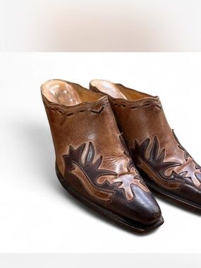 vintage 90s/Y2k Charlie 1 Horse by Lucchese leather western mules